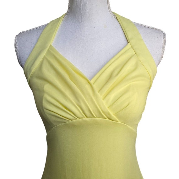 Vintage 60s 70s Light Yellow Size 2 Long Yellow D… - image 3