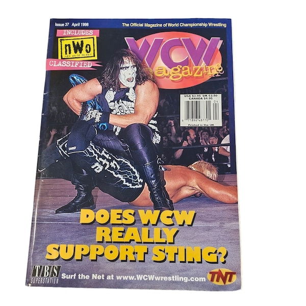 WCW Magazine Issue 37 April 1998 "Sting" Printed In the UK
