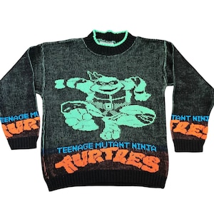 トップス vintage turtles Knit Vintage 80's Retro Boys Blue Teenage Mutant Ninja Turtles