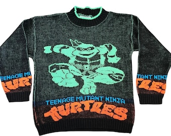 トップス vintage turtles Knit Vintage Pattern Teenage Mutant Ninja Turtles Jumpers Adults