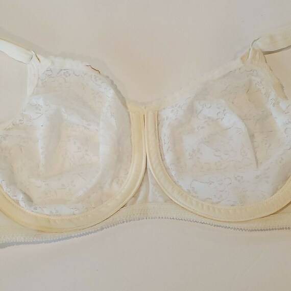 Vintage 60s Lace White Beige Floral Underwire She… - image 8