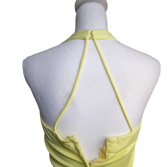 Vintage 60s 70s Light Yellow Size 2 Long Yellow D… - image 5