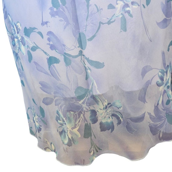Vintage 90s Blue Purple Slip Dress Periwinkle Flo… - image 4