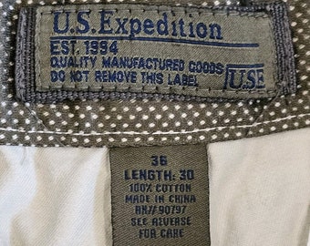 Retro 90s Y2K Mens Size 36 X 30 U.S. Expedition Khaki Cargo