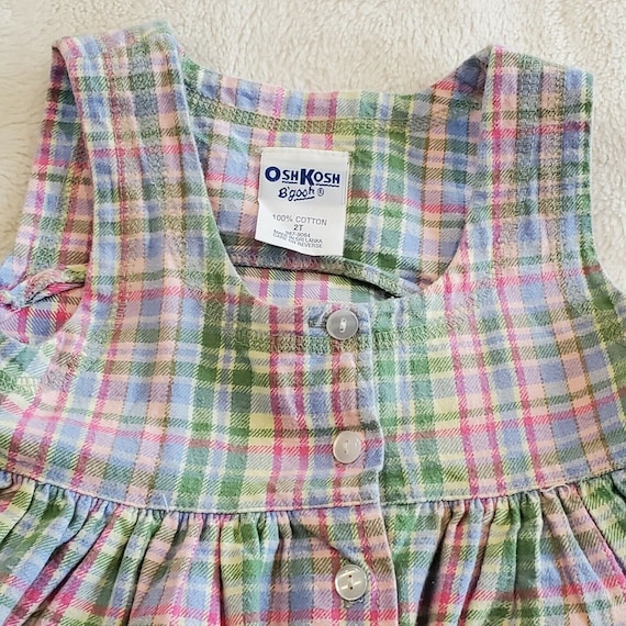 Vintage Oshkosh Girl's Cotton Flannel  Dress Plai… - image 2