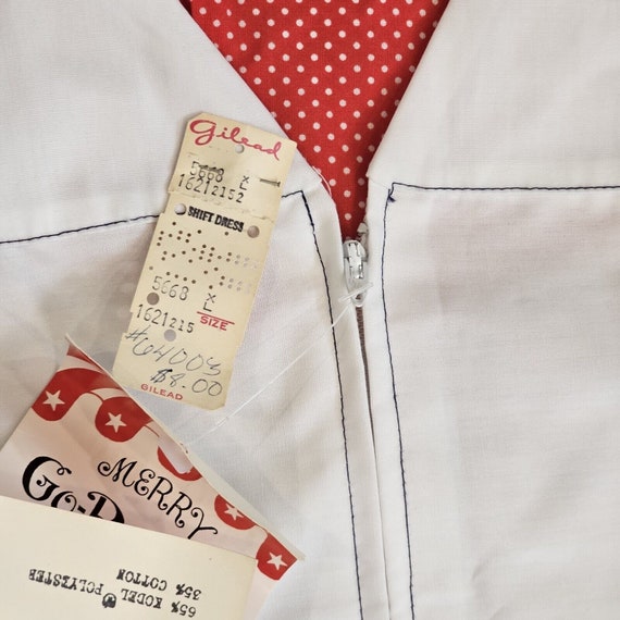 Vintage 60s XL White Housecoat Dress Duster Sleev… - image 9