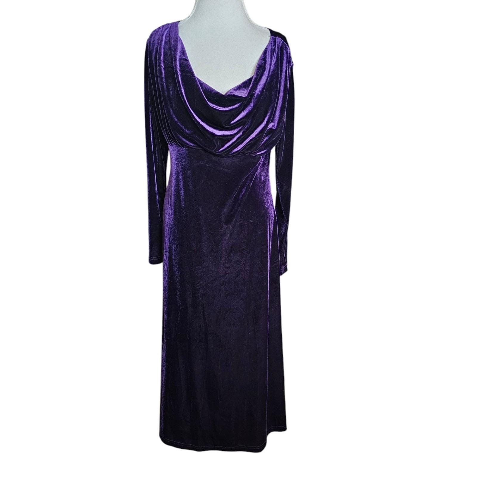 purple velvet babydoll dress Purple Velvet Babydoll Dress with long Sleeves S