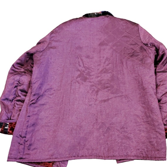 Vintage 90s XL Patchwork Velvet Jacket Reversible… - image 10
