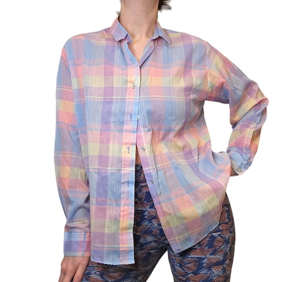 pastel button up shirt
