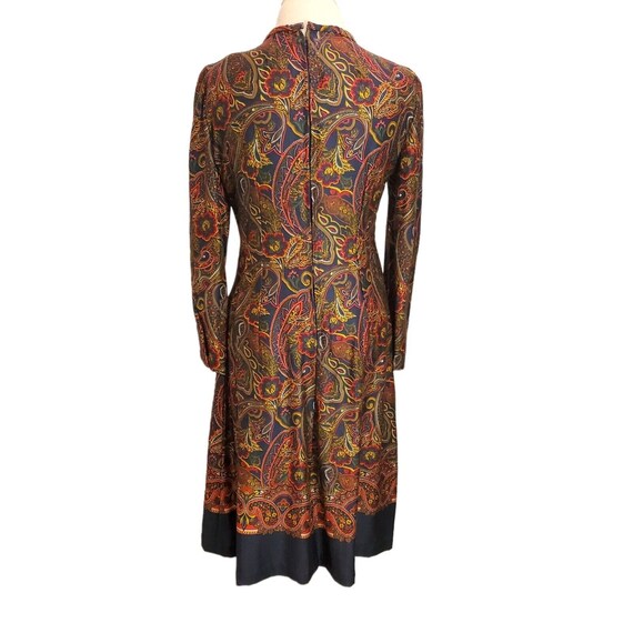 Vintage Dark Paisley Longsleeve Midi Dress With J… - image 7