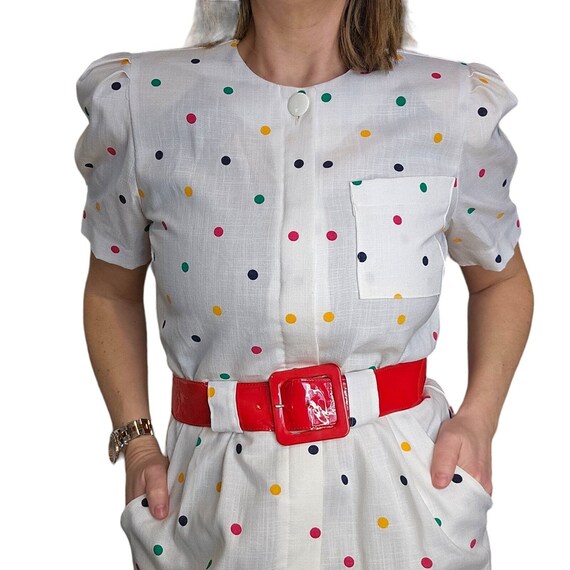 Plus Size Polka Dots Dress For Women Short Sleeve Midi Layered Dresses