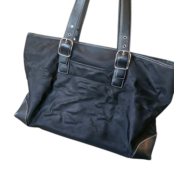 VTG Y2K COACH Black Nylon Leather Tote Purse Bag 5150 Classic