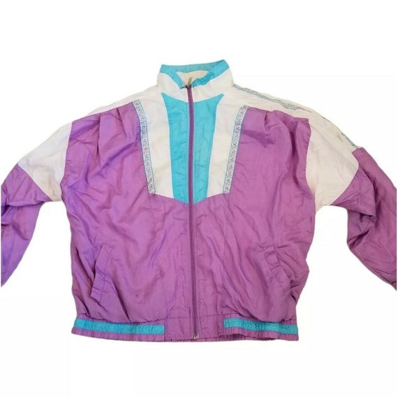 Vintage 80s Womens Pastel Colorblock Windbreaker Jacket Floral Nylon Size  Large -  Canada