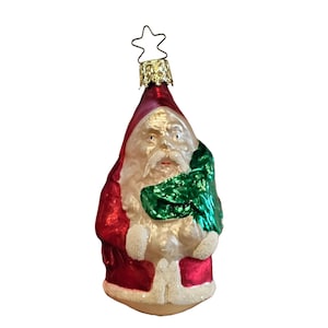 Vintage Inge Glas Glass Christmas Ornament Santa Claus 3.5 In W. Germany