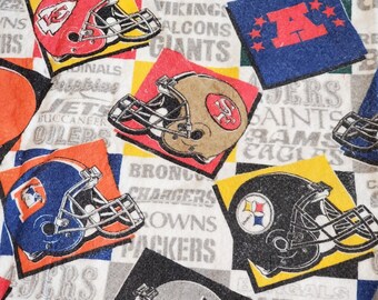80s Chatham チャタム社　NFL MONTAGE ブランケット Vintage 90s NFL Felt King Blanket Coverlet Tapestry USA 70 X