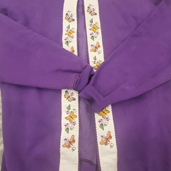 Vintage 90s Purple Granny Core Open Cardigan Swea… - image 6