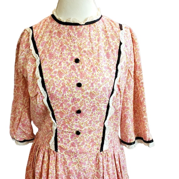 Vintage 60s Womens Large Floral Paisley Pink Shea… - image 3
