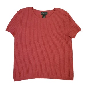 Lauren Ralph Lauren Womens XL Merino Wool Angora Cashmere Cable Knit Sweater