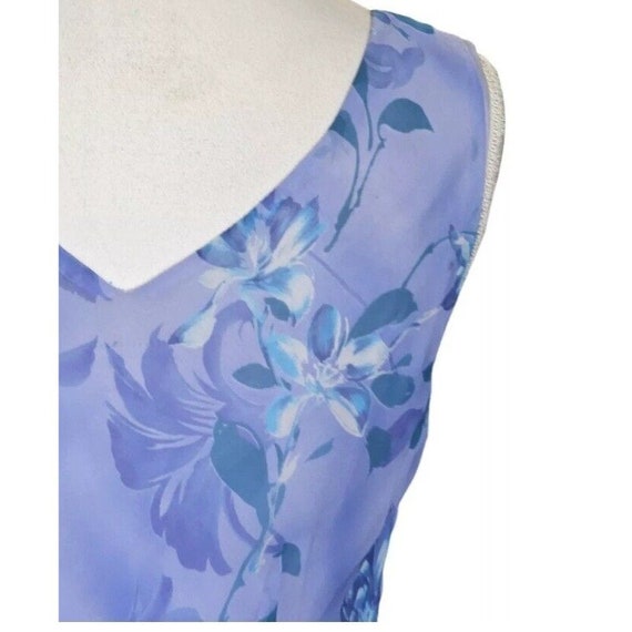 Vintage 90s Blue Purple Slip Dress Periwinkle Flo… - image 5