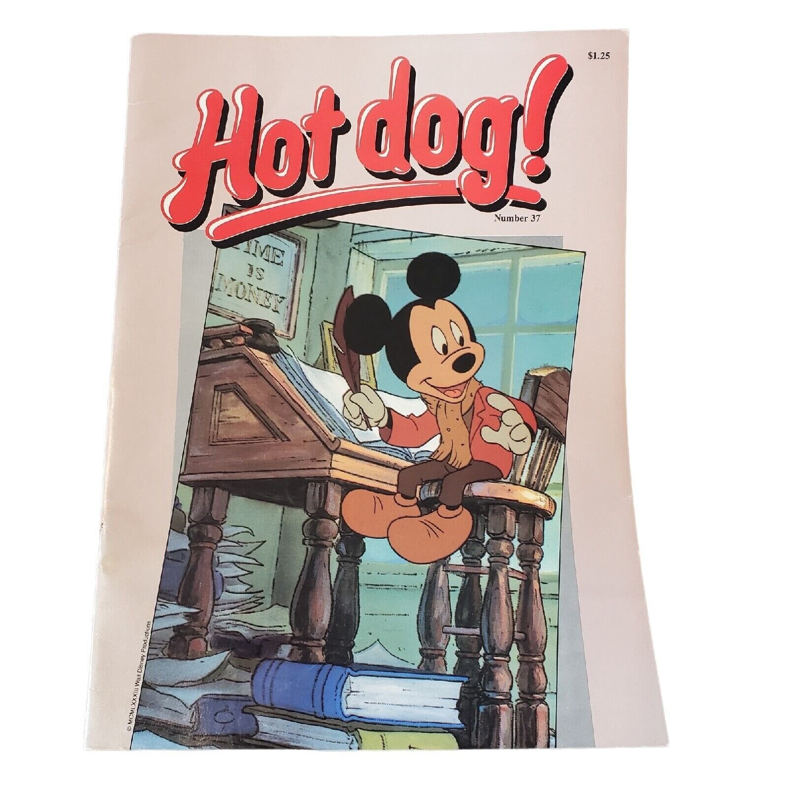 Hot Dog Magazine 37 Mickey Mouse 1985 Disney W Stickers and Santa 