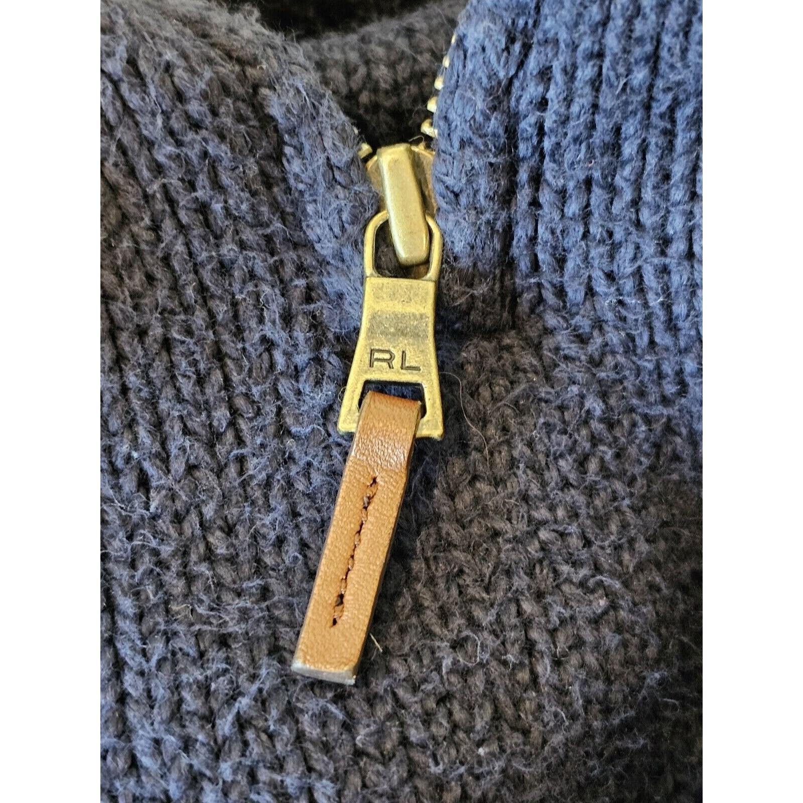 90s Polo Ralph Lauren XL Navy Blue Knit Quarter Zip Pullover 90s Polo Ralph Lauren XL Navy Blue Knit Quarter Zip Pullover