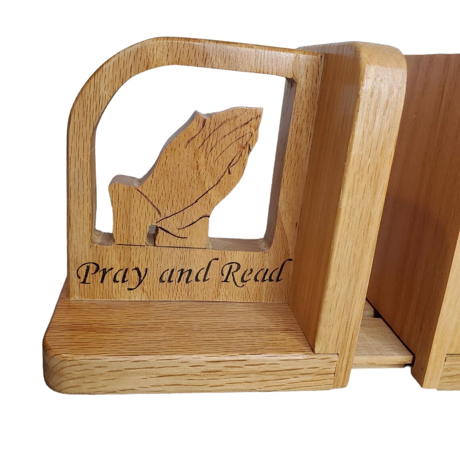 Handcrafted Oak Wood Christian Bible Bookends Adjustable One Etsy
