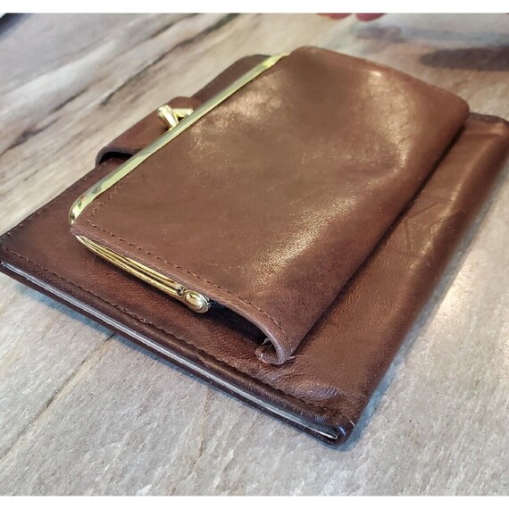 Vintage Brown Leather Bifold Wallet Picture Inser… - image 10