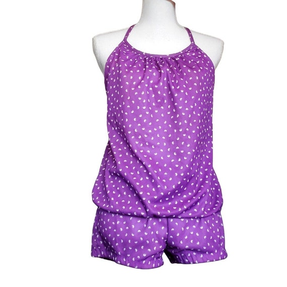 Vintage 60s Mod Purple Large Purple Tankini Swims… - image 2