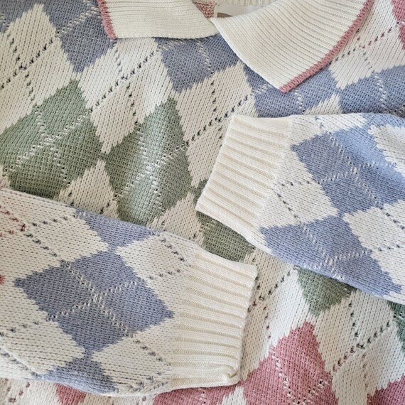 Argyle White Pullover