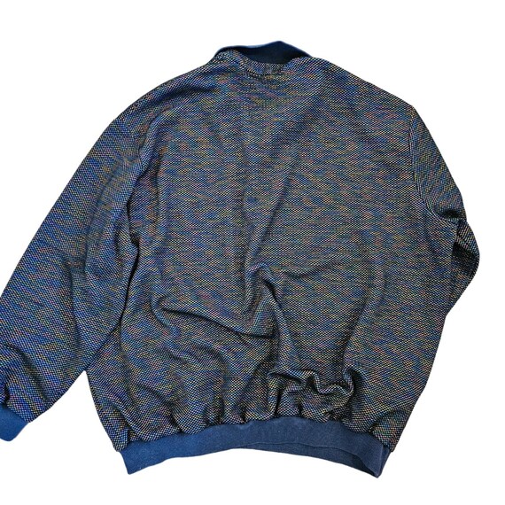 2X Mens Navy Blue Henley Sweater Thin Rainbow Spe… - image 5