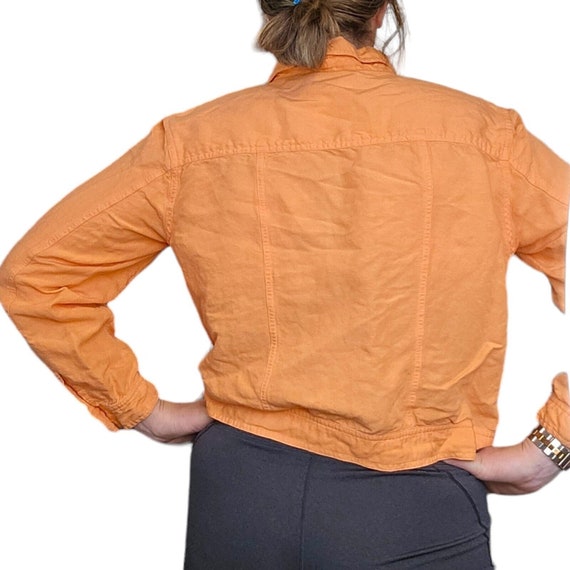 Y2K Medium Sherbert Orange Artsy Textured Jacket … - image 6