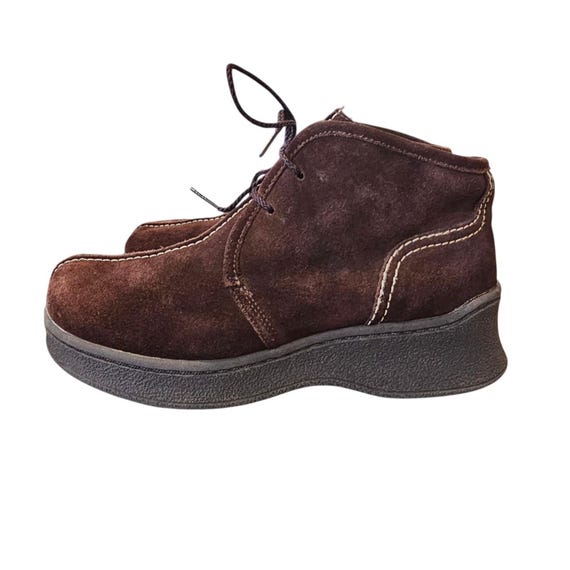 brown dress shoes payless Y2K Chunky Platform Ankle Boots Suede Leather Moc Toe Brown Sz 8.5 Dress:7 Burgundy base supportive and health 2025 GLOBAL NYE PARTY EDIT SHEIN MOD Lace 2