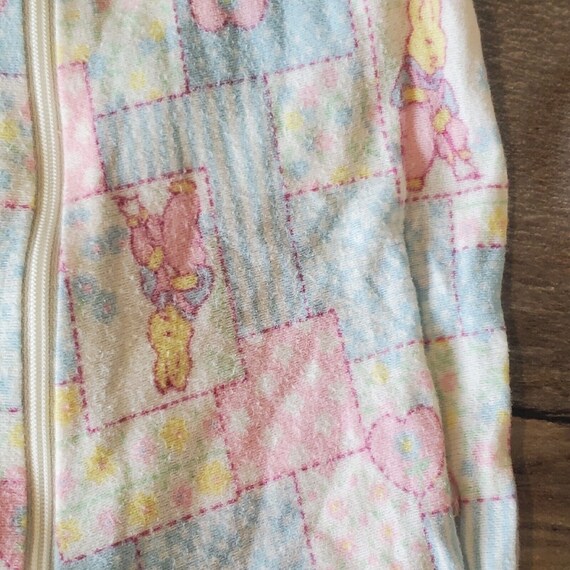 Vintage Patchwork Peter Rabbit Flannel Footie Sle… - image 4