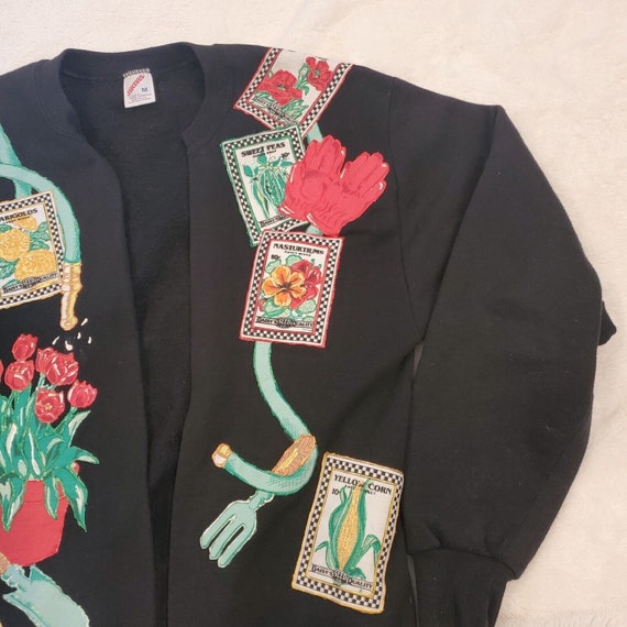 Vintage 90s Womens Garden Cardigan Sweater Black … - image 3