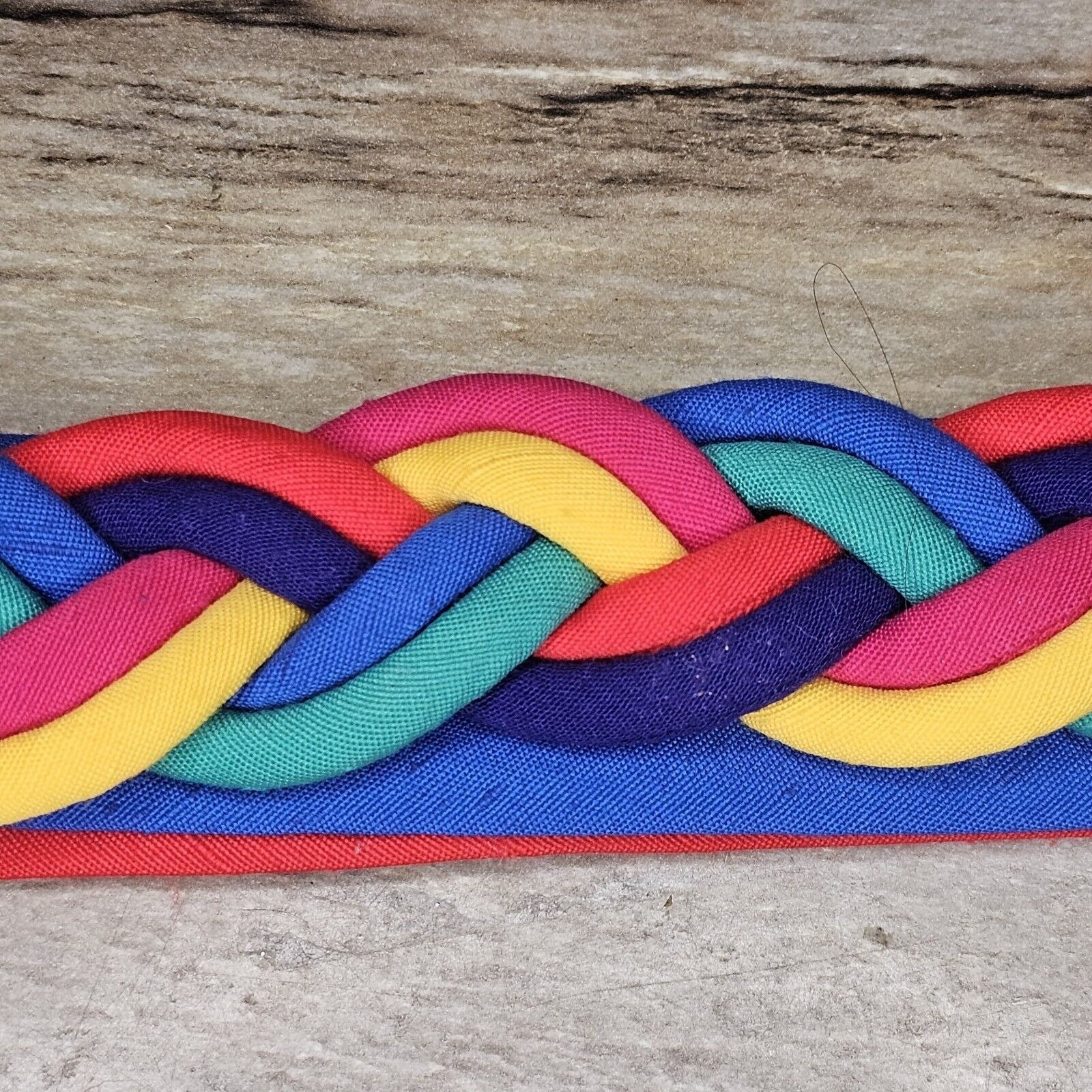 Braided Rainbow Waist Statement Belt Colorful S/M VTG 80s  display picture 1