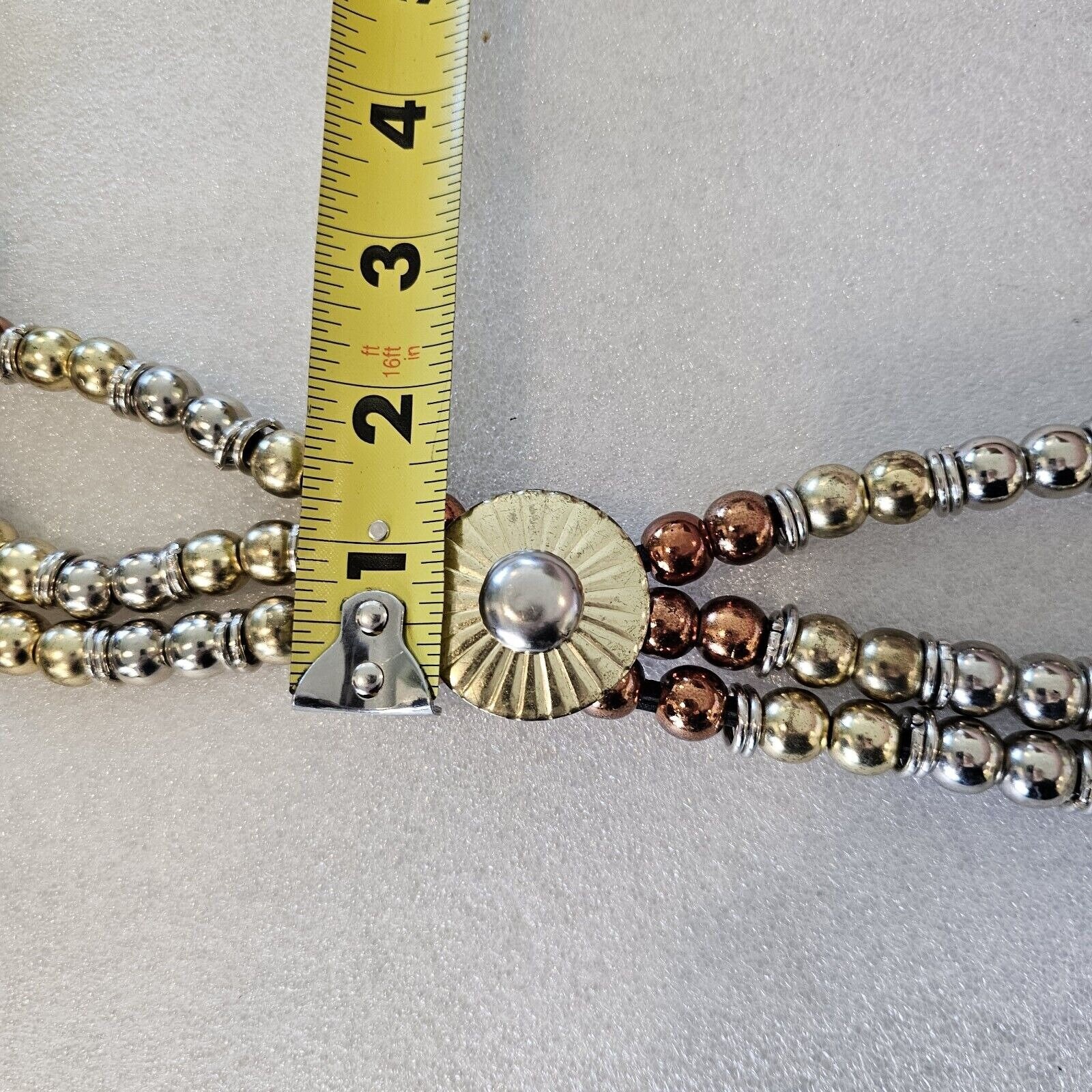 Vintage Mixed Metal Beaded Medallion Waist Belt XS Gold 