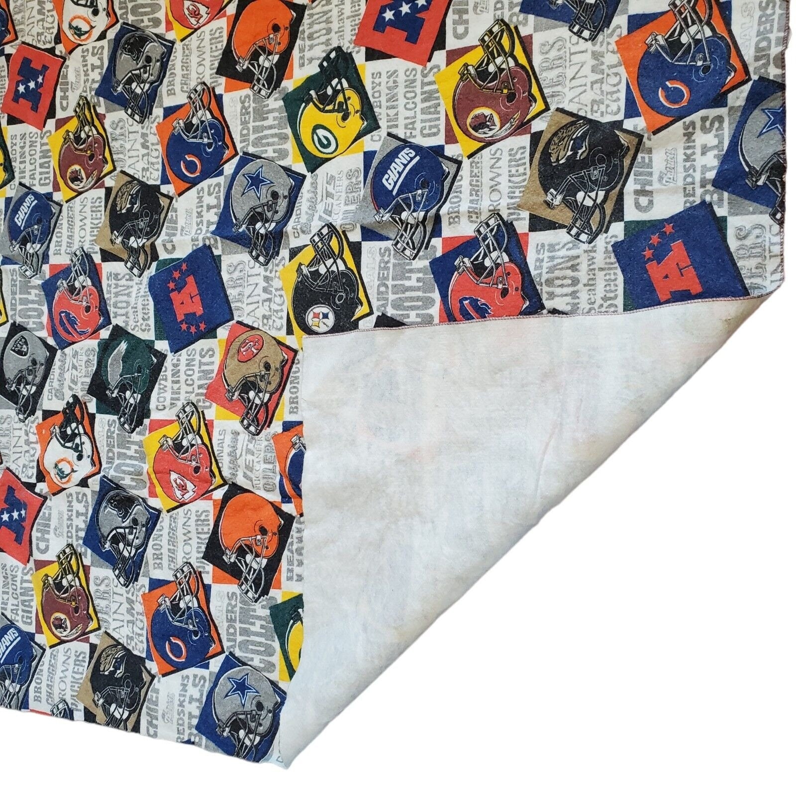 Vintage 90s NFL Felt King Blanket Coverlet Tapestry USA 70 X