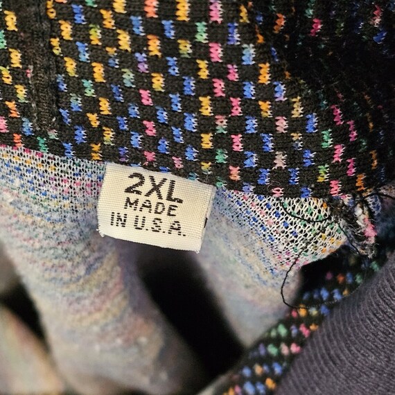 2X Mens Navy Blue Henley Sweater Thin Rainbow Spe… - image 7