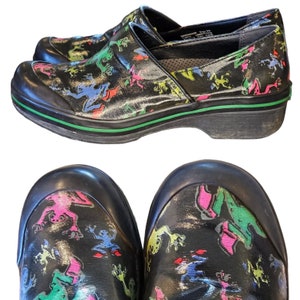 Dansko Vegan Volley Comfort Clogs Printed Frogs Black Size 39 US 8.5 9 Shoes Etsy