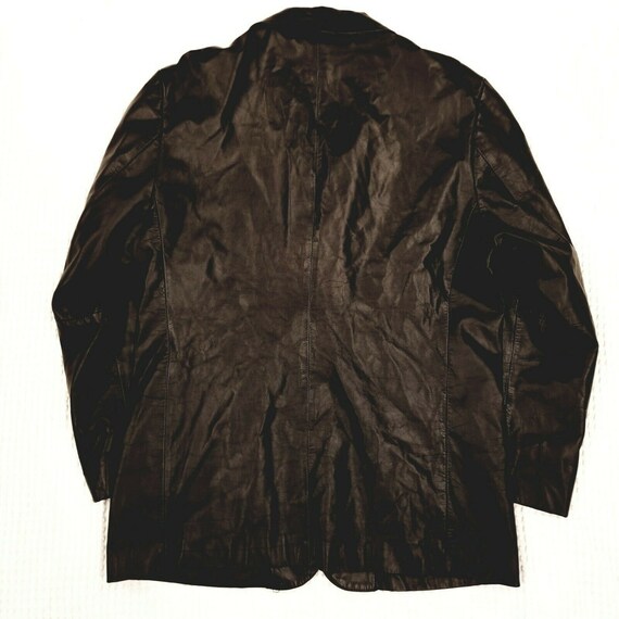 Vintage 90s Gap Blue Label Leather Sports Coat Bl… - image 2