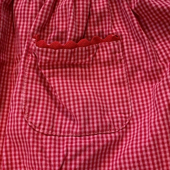 Vintage Girls Oshkosh 2T Red Gingham Plaid Flower… - image 5