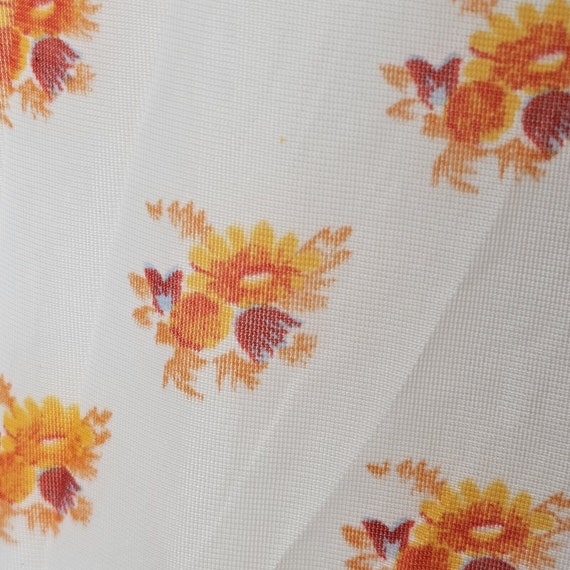 VTG Sheer White Orange Floral Full Slip Sz M Lace… - image 7