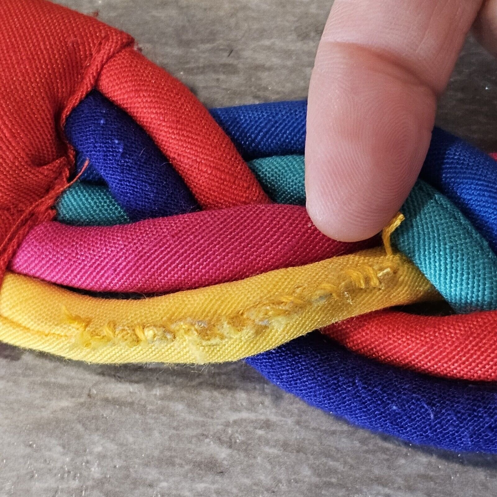 Braided Rainbow Waist Statement Belt Colorful S/M VTG 80s 