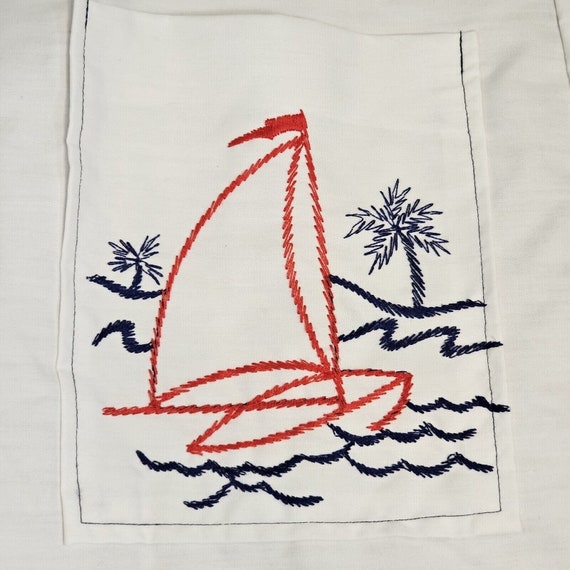 Vintage 60s XL White Housecoat Dress Duster Sleev… - image 2