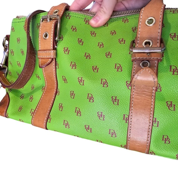 Vintage 90s Y2K Dooney Bourke Lime Green Monogram… - image 4