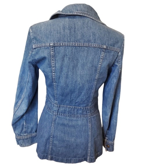 Vintage 70s Womens Denim Jean Jacket Snap Closure… - image 5