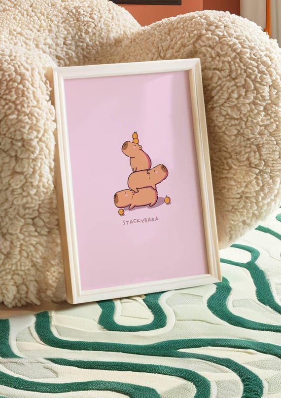 Stackybara Art Print | Kawaii Capybara Art