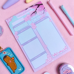 Sakura daglig planner | anteckningsblock med körsbärsblommor