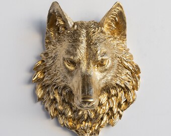 Gold Wolf Head Etsy Gold Wolf Head Etsy