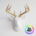 Faux Deer Head Wall Mount: Hundreds of Paint Colors - Personalizable